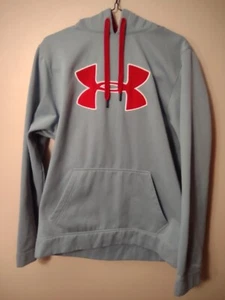 Under Armour Sudadera con Capucha Nueva Sudadera Roja/Azul Claro Pullover Grande Rojo Logo - Imagen 1 de 7