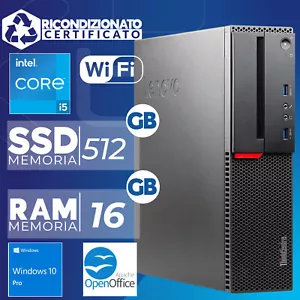 Ordinateur PC Bureau SFF Lenovo i5 RAM 16GB SSD 512GB Wifi Win10 ( Remis à Neuf) - Photo 1/4
