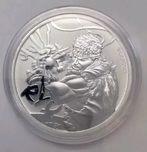 2022 Tuvalu 1 oz. Silver Street Fighter RYU In Capsule BU .9999 Fine - Picture 1 of 3
