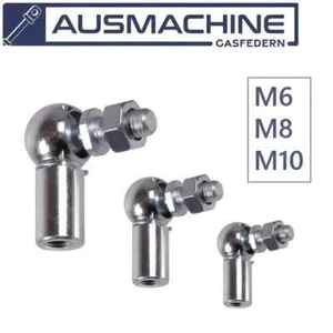 2X Kugelgelenk M6 M8 M10 Winkelgelenk DIN 71802 CSRH für Gasdruckfeder Gasfedern - Bild 1 von 2