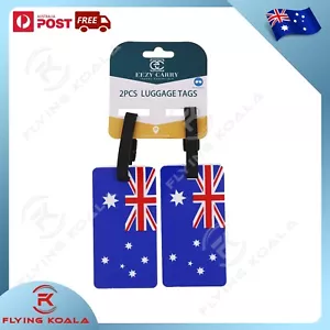 2 Pcs Australia Flag Travel Luggage Tags Baggage Tags Suitcase Labels - Picture 1 of 3