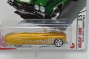 Hot Wheels 2005 Holiday Rods #3/5 1949 Merc Convertible Gold MOC HTF Real Riders - Picture 1 of 1