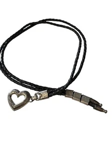 Vintage Western Style Black Braided Leather Bolo Style Belt 43” long - Picture 1 of 4