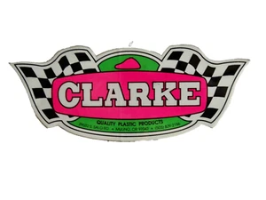 cLARKE RACING VINTAGE OLD STOCK ORIGINAL MOTORCYCLE MOTORSPORTS STICKER neocurio - Picture 1 of 5