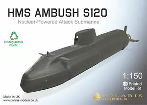 HMS Ambush S120 - Submarine self assembly scale model kit 1:150 646 mm / 25.4'' - Picture 1 of 8