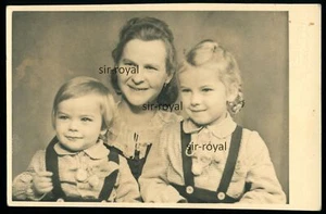 Reichenberg Sudetes madre hijos - 1930 1940 - Liberec - postal foto 14x9 cm - Imagen 1 de 2