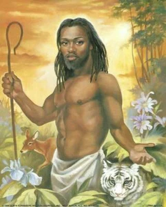 Black African American JESUS The Shepherd "8 x 10" Print - ready to be framed - Picture 1 of 2