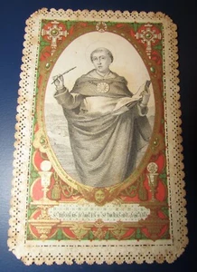 Santino Holy Card MERLETTATO Sant Thomas D'aquino Tomaso De Aquino frühe 900 - Bild 1 von 2