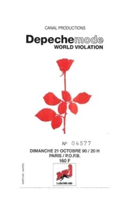 RARE / TICKET BILLET DE CONCERT - DEPECHE MODE : LIVE A PARIS ( FRANCE ) 1990 - Foto 1 di 3