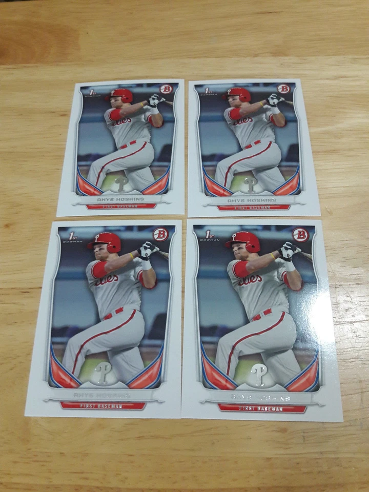 lot of 4 2014 Rhys Hoskins Bowman Draft #DP122 rookie RC  - Image 1 of 1