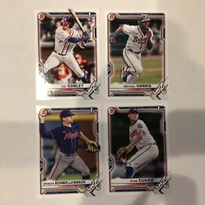 Spencer Schwellenbach RC + 3 more Braves Team Set 2021 Bowman Draft Base Paper - Picture 1 of 1