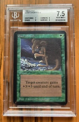 Giant Growth Alpha MtG BGS 7.5 1993 (SUBS 7, 8, 8, 9) - Image 1 of 2