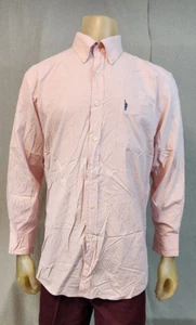 J Crew Pink White Striped LARGE Collared Long Sleeve Button Down Shirt Top USED - Picture 1 of 6