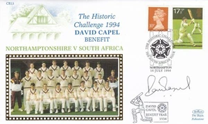 David Capel - Northamptonshire v S. Africa - SIGNED 1994 BENEFIT FIRST DAY COVER - Picture 1 of 4