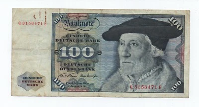 GERMANY 100 MARK 1970 PICK 34A LOOK SCANS - Image 1 of 2