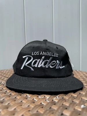 Vintage Las Angeles Raiders Script Team NFL AMCAP On the Road Snapback Hat NWT - Image 1 of 4