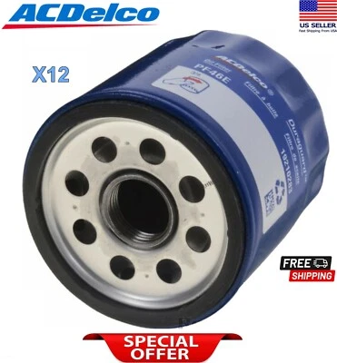 Novo em folha 12 filtros de óleo de motor ACDELCO PF46E substituir BUICK GMC OEM # 25014748 - Imagem 1 de 4