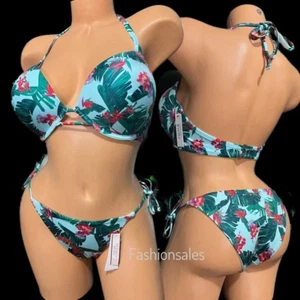 Victoria's Secret Swim Set Bombshell Add-2-Cups Push Up Bikini Oberteil 38DD Unterteil XL - Bild 1 von 12