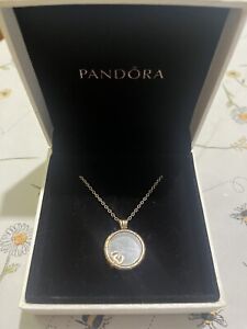 Pandora Stunning Rose Gold Floating Round Locket Necklace Petite Chain ALE MET