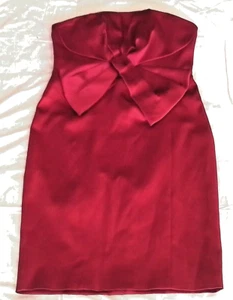 Designer Karen Millen dress size UK 16A line pink Formal Wedding Strapless Satin - Picture 1 of 18