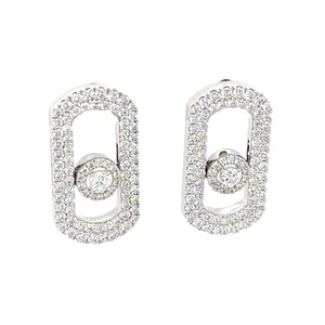 Messika So Move Pavé Set Diamond Earrings 18k White Gold BRAND NEW. RRP £6840 - Picture 1 of 9