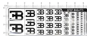 chrome(metal) decals Bugatti (silver) 3737 - Picture 1 of 1
