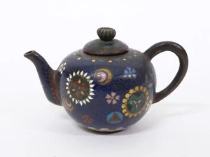 Antique Chinese or Japanese Cloisonne Enamel Teapot - Picture 1 of 12