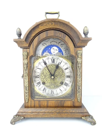 Dutch Vintage Antique Mantel Shelf 8 day Clock (Wuba Warmink Junghans era) Cover