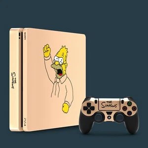 PS4 Slim Vinyl Skin & 2x Controller Skins, The Simpsons Abe Simpson Themed. - Picture 1 of 1