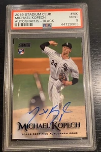 Michael Kopech Auto Rookie 2019 Topps Stadium Club Black RC /25 Autograph PSA 9 - Picture 1 of 2