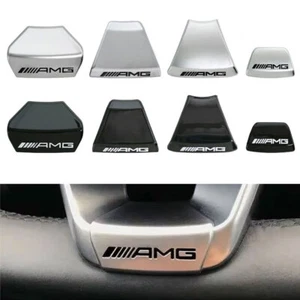 3D Badge for AMG Steering Wheel Emblem Squared Base GLC C43 C350E Chrome/Black - Picture 1 of 23