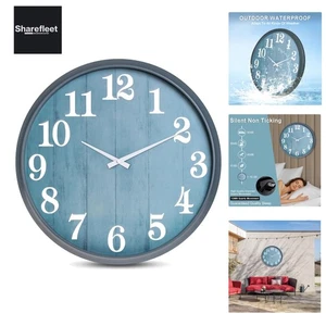 Orologio da giardino 18 pollici per esterni, , 46 cm silenzioso orologio da parete oversize, batteria... - Foto 1 di 11