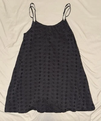 Brandy Melville Black Eyelet Mini Dress - Image 1 of 4