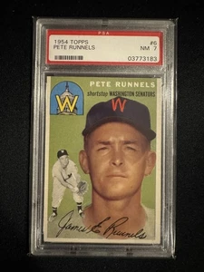 1954 Topps #6 Pete Runnels NM PSA 7 Near Mint Senators - Picture 1 of 2