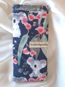  Koala Glasses Case Soft Fabric Sunglasses Travel Pouch Handmade Quilted Snap - Bild 1 von 4