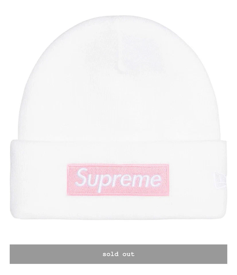 Gorro Supreme Box Logo Blanco/Rosa (FW25) (Pedido confirmado-Se envía una vez en mano) Foto 1 de 1