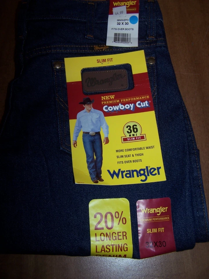Wrangler 32x30 Mens Slim Fit Cowboy Cut Jeans - (36MwZ) New with tags - Image 1 of 1