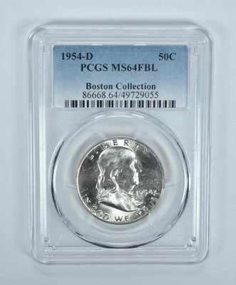 1954-D Franklin Half Dollar Boston Collection MS64 FBL PCGS Blue Label - Image 1 of 4