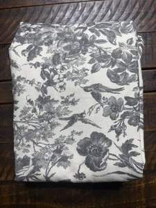 Pottery Barn Sorrel Toile Linen, Cotton Light Filter Curtain 50x96 Charcoal OB - Picture 1 of 3