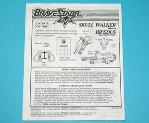 BRAVESTARR ORIGINAL SPARE INSTRUCTIONS SKULL WALKER EURO 1986 MATTEL - Foto 1 di 3