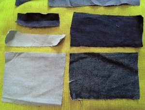 60g Mixed Assorted Denim Blue Fabric Off Cuts Jeans Remnants Scraps DM11 - Picture 1 of 3