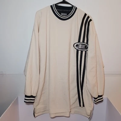 Suéter de lana de peluche Hugo Boss vintage de los 90 para hombre talla XXL marfil Foto 1 de 4