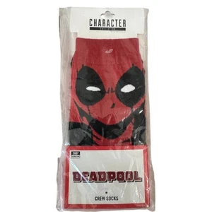 MARVEL DEADPOOL Crew Socks NIP Sock Size 10 - 13 Ages 14 & Older - Picture 1 of 7