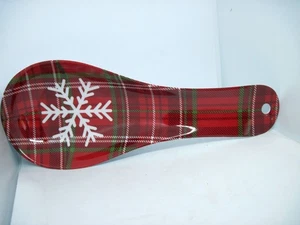 Farberware rot kariert Schneeflocke Melamin Löffel Rest Weihnachtsdeko - Bild 1 von 13