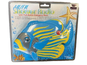 Vintage Angel Fish AM/FM Shower Radio Tropical Fish BRAND NEW SEALED w/ Alarm - Picture 1 of 4