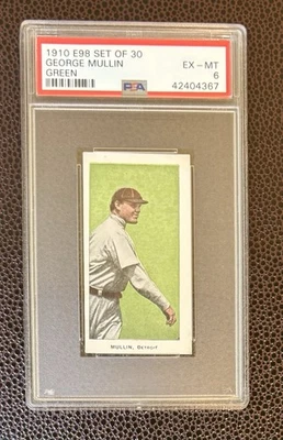 1910 E98 Set Of 30 - George Mullin - Green Background - PSA 6 -  Razor Sharp!!! - Image 1 of 2