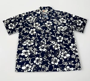 Vintage Hawaiihemd Hilo Hattie Herren Xl Blau Blumen Resort Strand Button Down - Bild 1 von 13