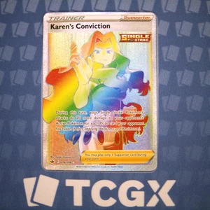 Pokemon - Karen's Conviction (Secret) - 216/198 - SWSH06: Chilling Reign - Ho NM - Picture 1 of 1