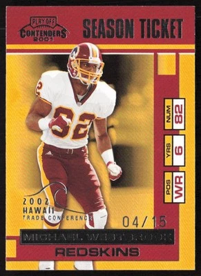 2001 Playoff Contenders Hawaii Trade Conference 2002/15 Michael Westbrook #100 Foto 1 de 2