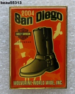 ⭐2004 HARLEY DAVIDSON SAN DIEGO UNIVERSITY WOLVERINE FOOTWEAR JACKET VEST PIN - Picture 1 of 1